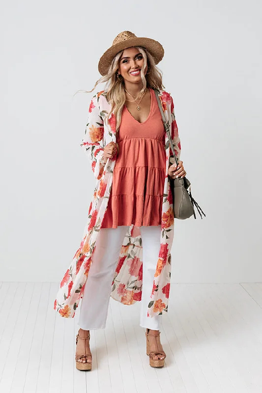 Sea Shine Babydoll Tunic Dress In Coral