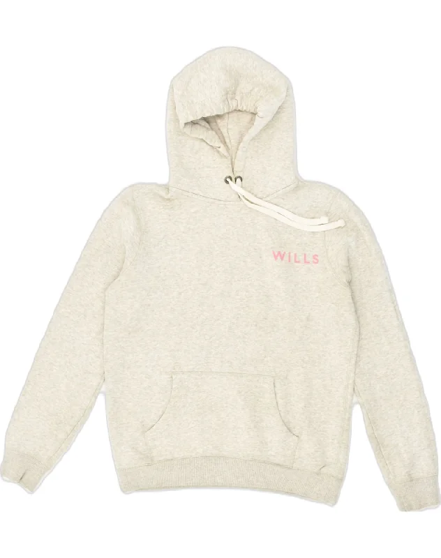 JACK WILLS Womens Hoodie Jumper UK 12 Medium  Grey Cotton