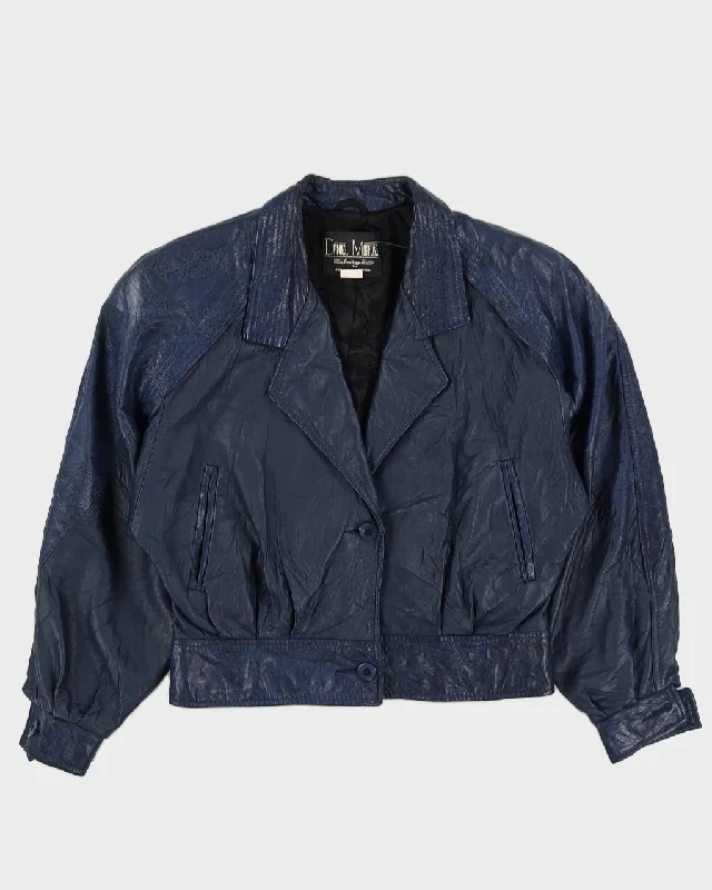 1990s Blue Leather Jacket - M / L