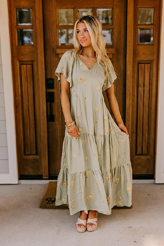 Summer Sorbet Embroidered Maxi