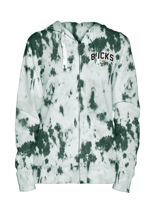 Women's New Era Lounge Dye Milwaukee Bucks Full Zip Hooded Sweatshirt