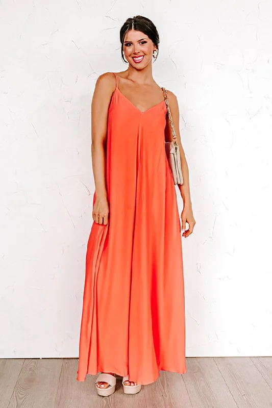 Easy On Me Maxi In Dark Tangerine