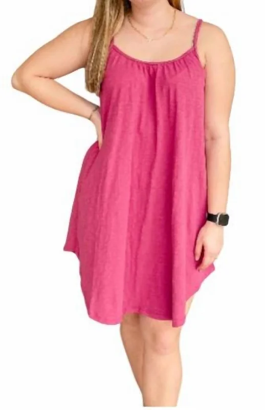 Selena Slub Mini Dress In Sweet Plum