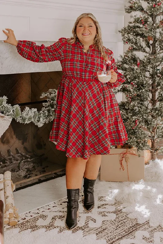 Holiday Cheer Plaid Dress Curves