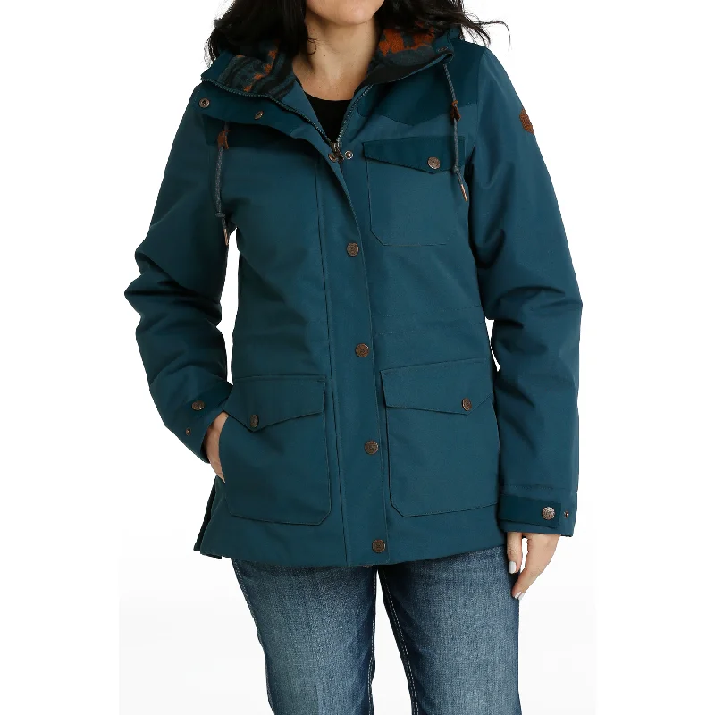 Cinch Ladies Solid Teal Zip Up Barn Coat MAJ9860002