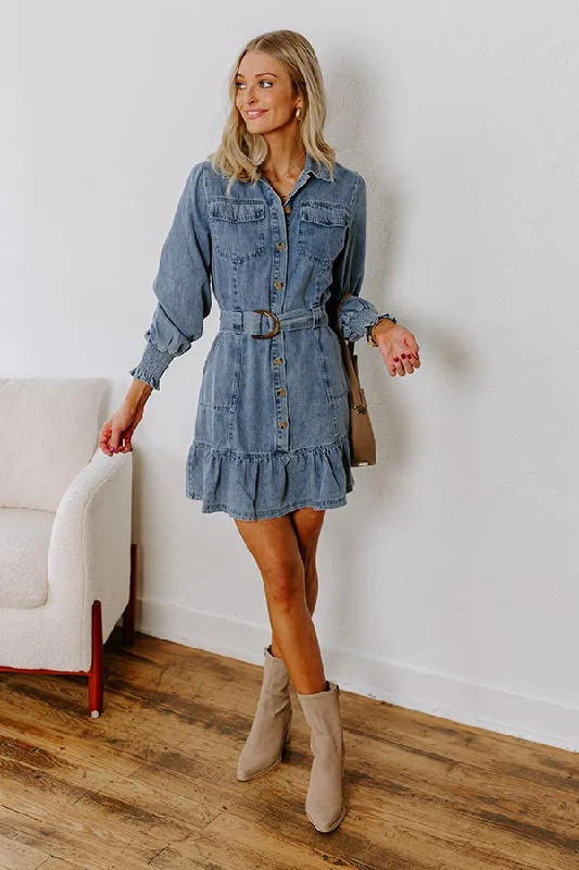 Cappuccino Please Denim Mini Dress