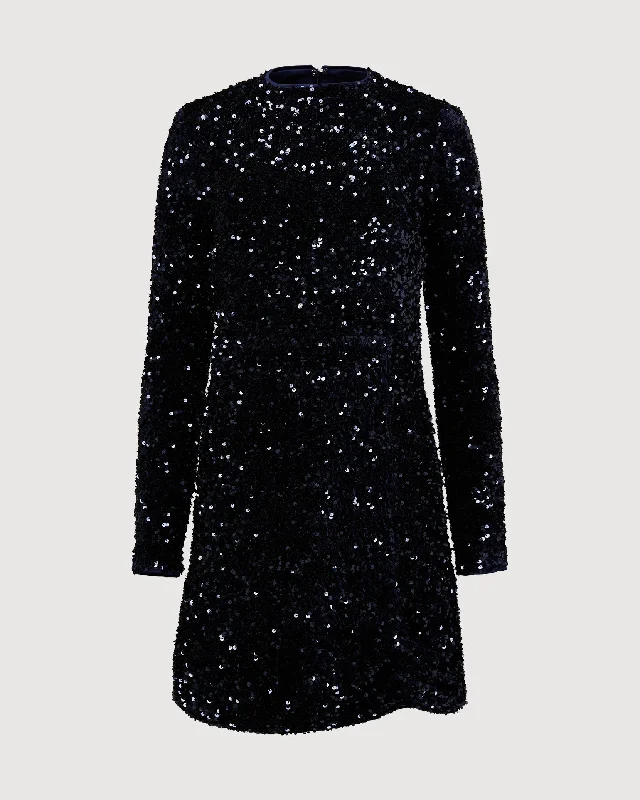 Rachel Parcell | Sequin Ruched Mini Dress | Navy