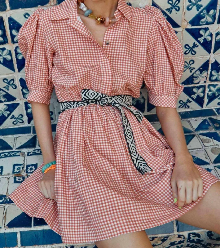 Mccauley Dress In Terracotta Gingham