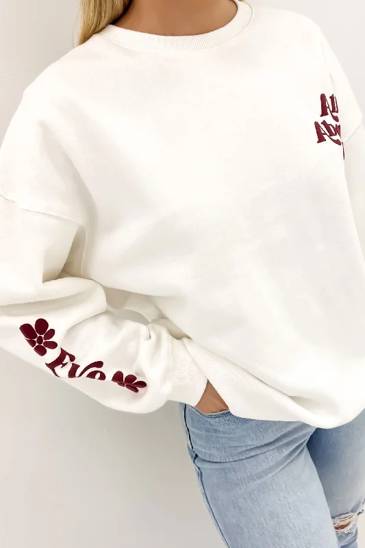 Julia Oversized Crew Vintage White