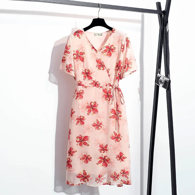 Plus Size Floral Wrap Dress