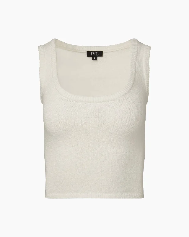 IVL Collective | Boucle Scoop Neck Tank | Brilliant White