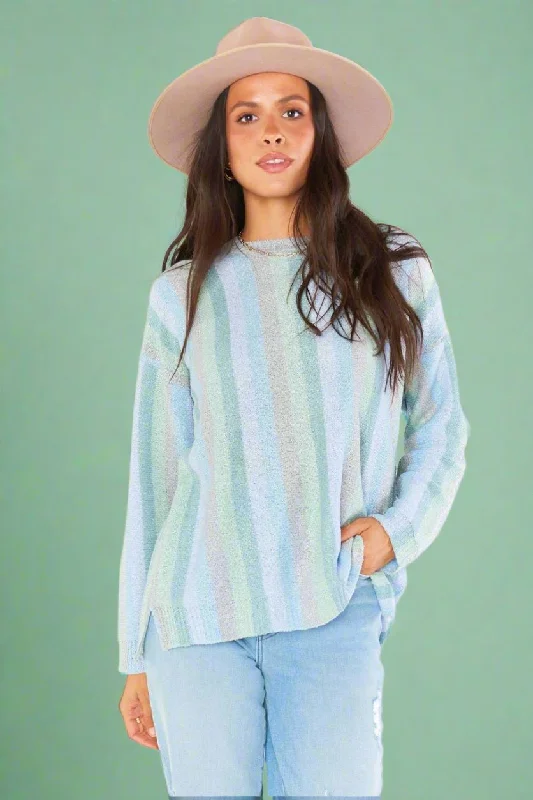 SHOW ME YOUR MUMU TRUE BLUE ATLAS SWEATER in the style of Vanessa Hudgens