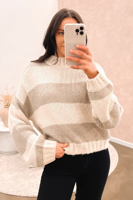 Weekend Knit Stripe Khaki