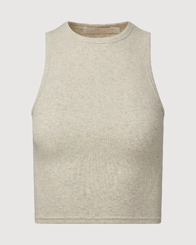 Rachel Parcell | Ribbed Tank | Lt Heather Grey