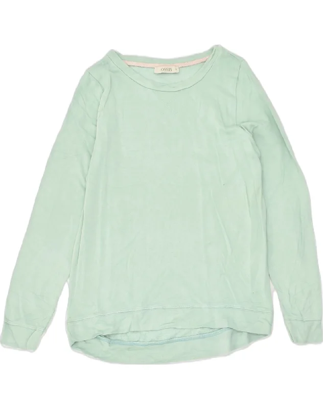 OASIS Womens Sweatshirt Jumper UK 6 XS Green Viscose