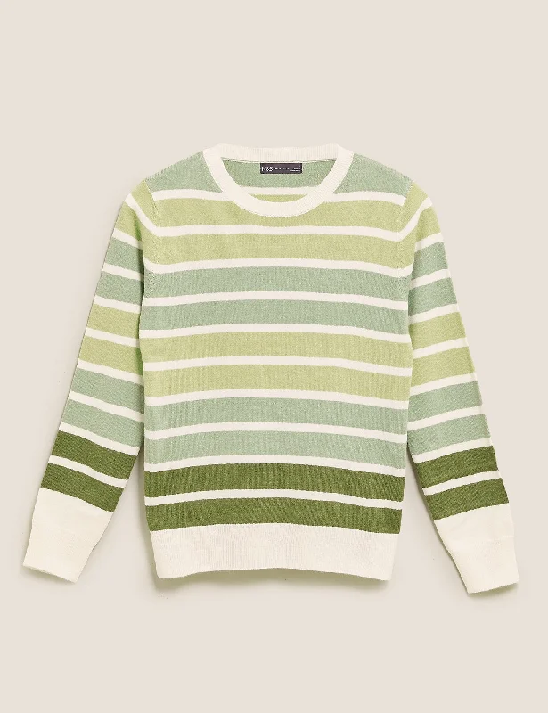 Supersoft Striped Crew Neck Jumper