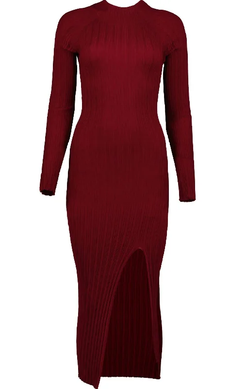 Chloe Sweater Dress In Crimson