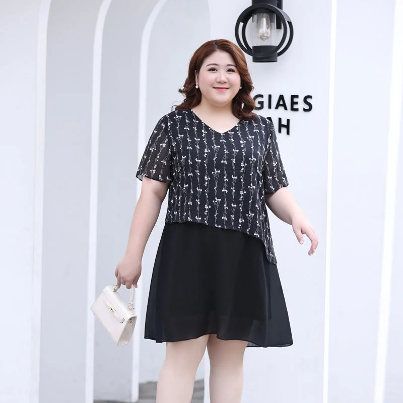 Plus Size Chiffon Layer Dress