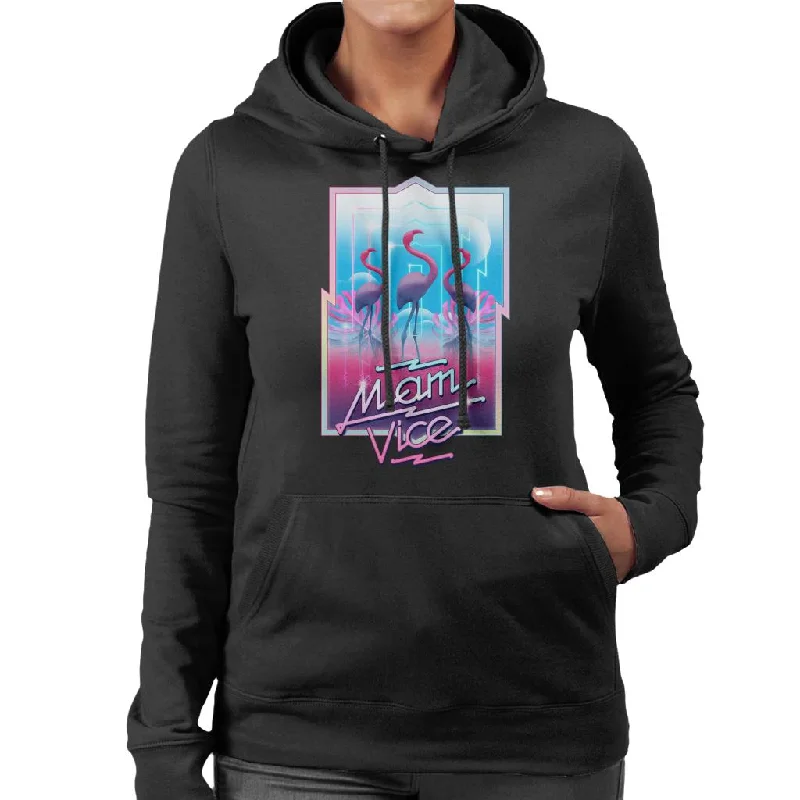 Miami Vice 3 Flamingos Women's Hooded Sweatshirt