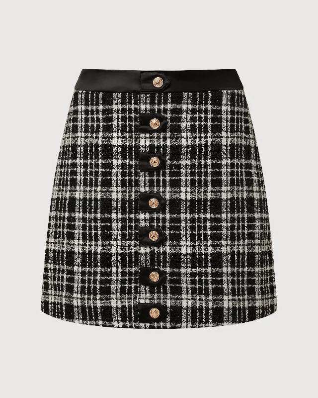 Rachel Parcell | Tweed Mini Skirt | Black