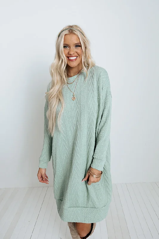 Wrap Your Arms Around Me Sweater Dress In Pear