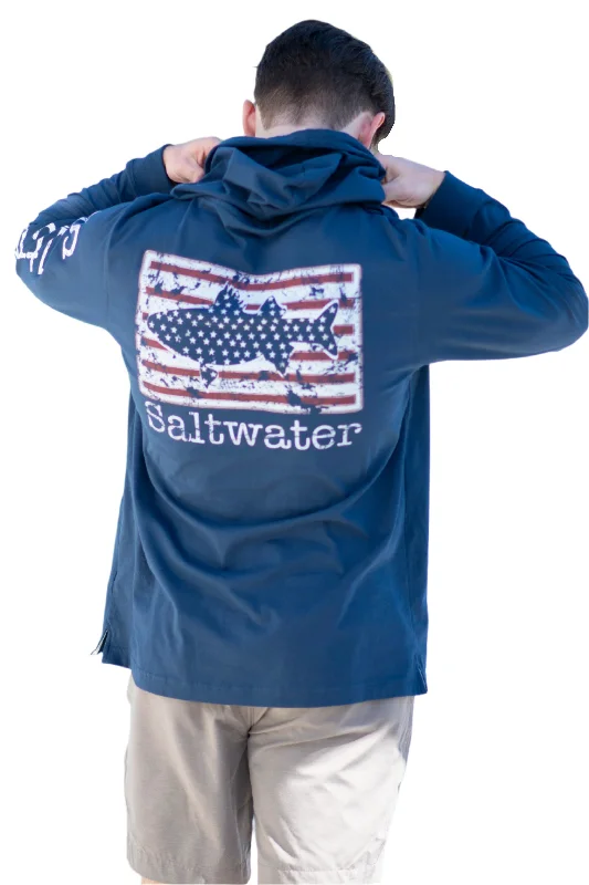 Montauk USA Flag Hoodie Tee