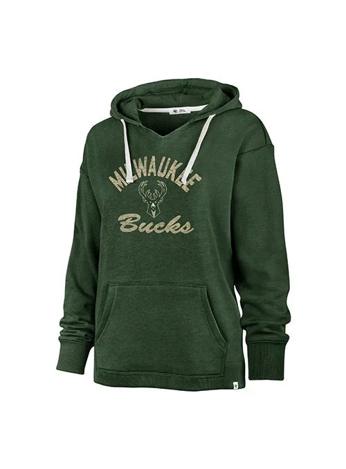 Women's '47 Brand Kennedy Wrapped Up Milwaukee Bucks Hooded Sweatshirt