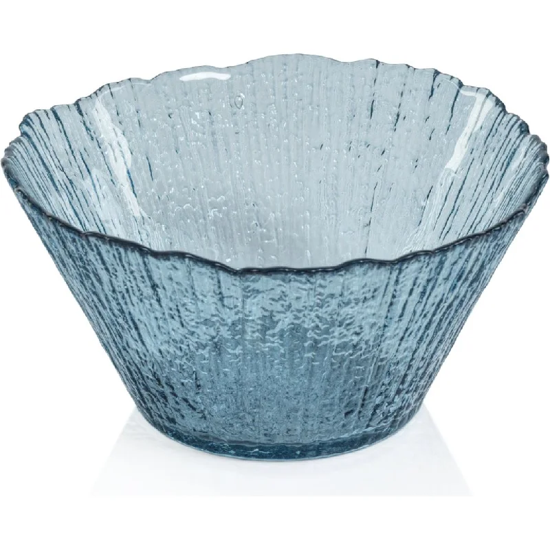 Axel Icy Sapphire Tapered Glass Serving Bowls, Set of 6