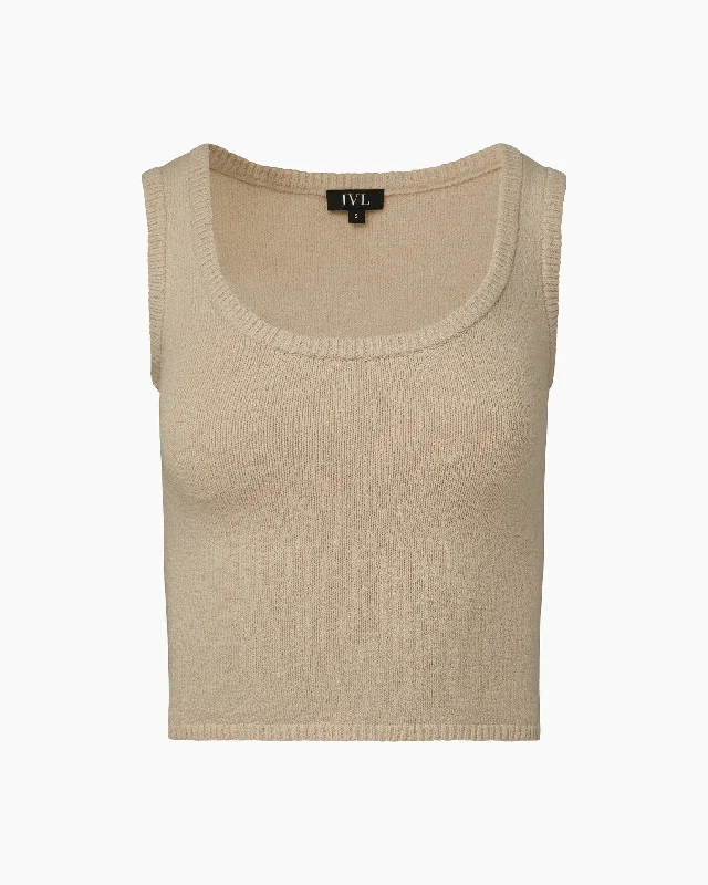 IVL Collective | Boucle Scoop Neck Tank | Taupe