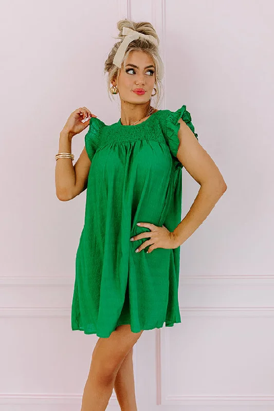 Saltwater Sunrise Shift Dress In Green