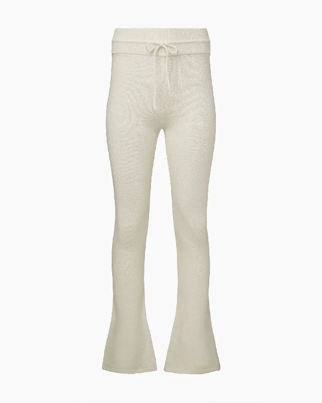 IVL Collective | Boucle Flared Drawstring Pant | Brilliant White