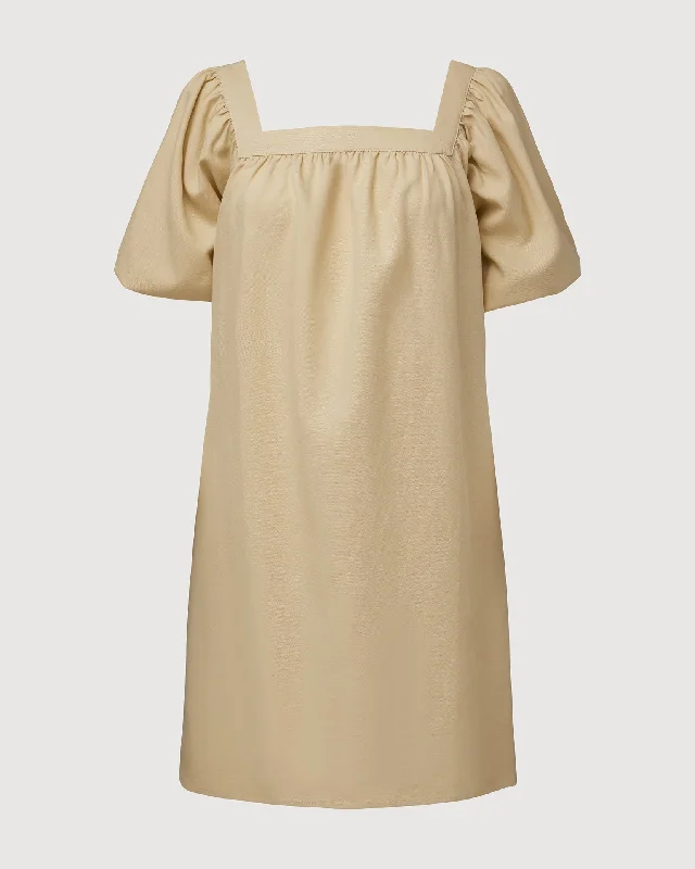 Rachel Parcell | Puff Sleeve Shift Dress | Tan