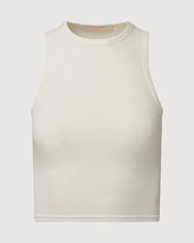 Rachel Parcell | Ribbed Tank | Classic White