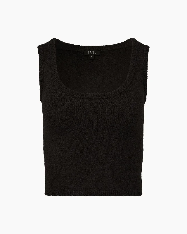 IVL Collective | Boucle Scoop Neck Tank | Jet Black