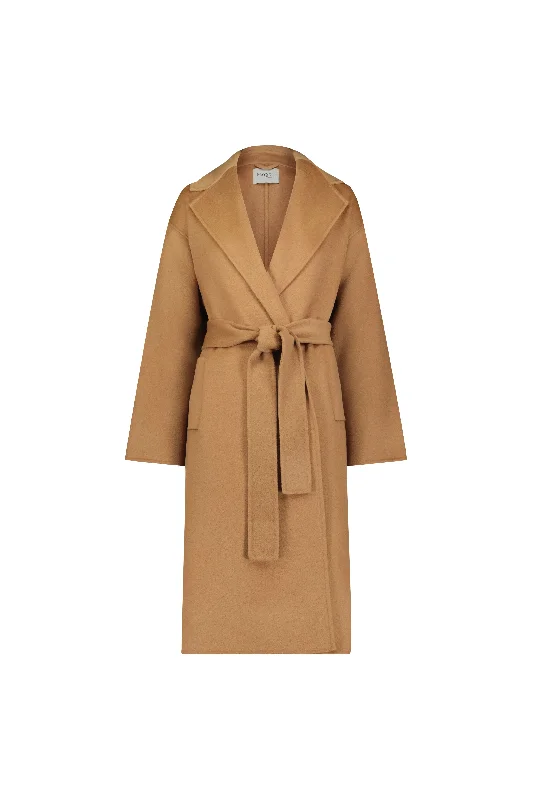 Wool Cashmere Double-Faced Wrap Coat | Camel