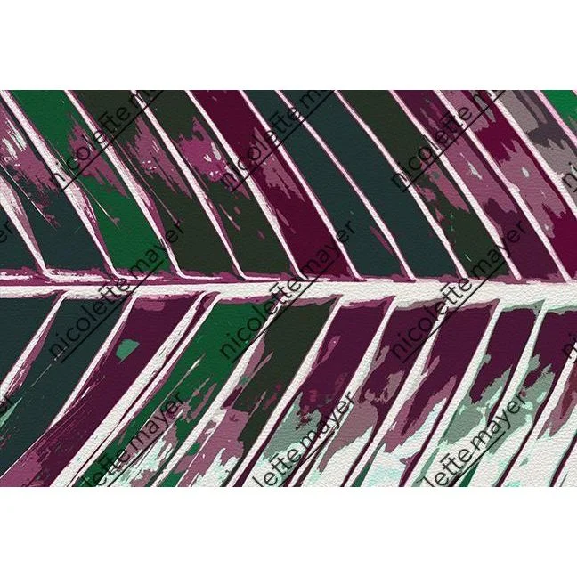 Tropical Leaf Magenta 17 Rectangle Pebble