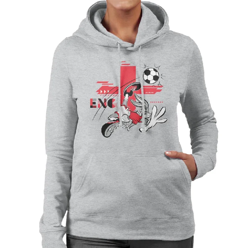 Looney Tunes Football Bugs Bunny For England Women's Hooded Sweatshirt