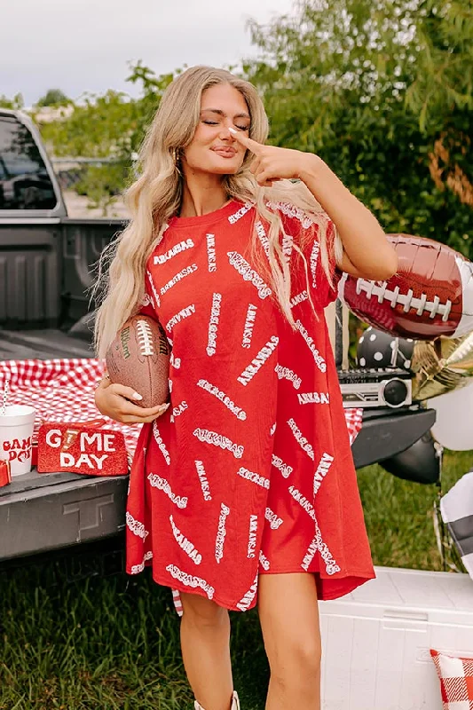 School Spirit Sequin Embroidered Mini Dress in Arkansas