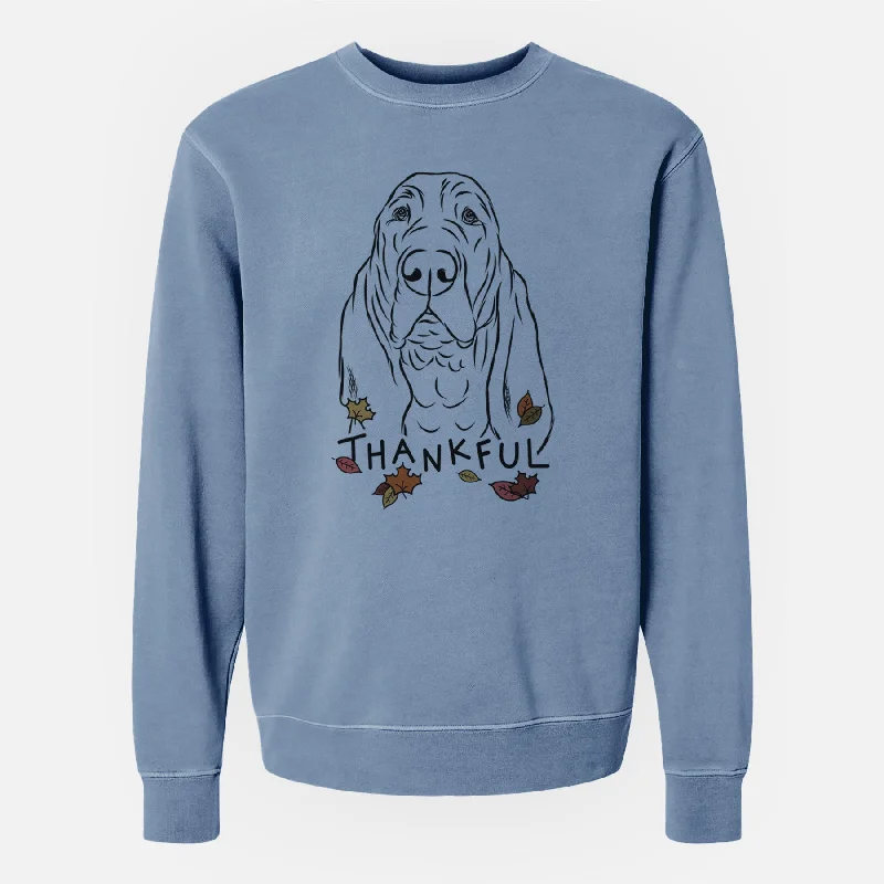 Thankful Baron the Bloodhound - Unisex Pigment Dyed Crew Sweatshirt