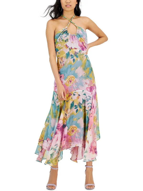 Womens Semi-Formal Maxi Halter Dress