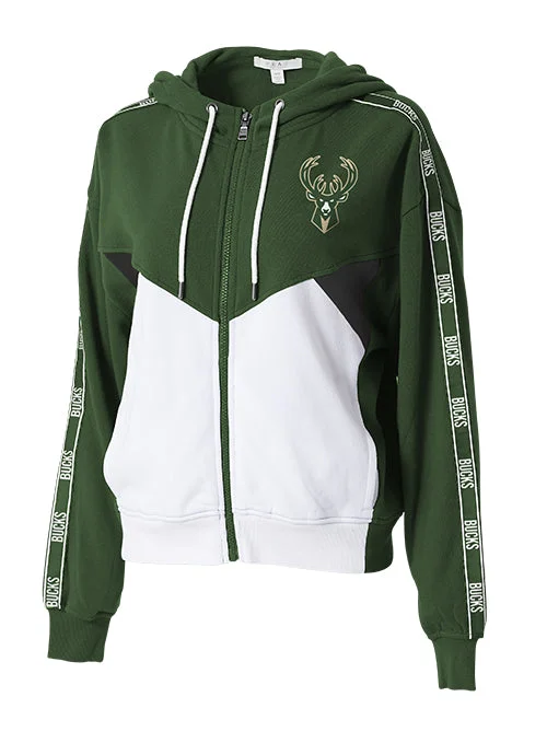 Women's Wear by Erin Andrews Repeat Name Milwaukee Bucks Hooded Sweatshirt