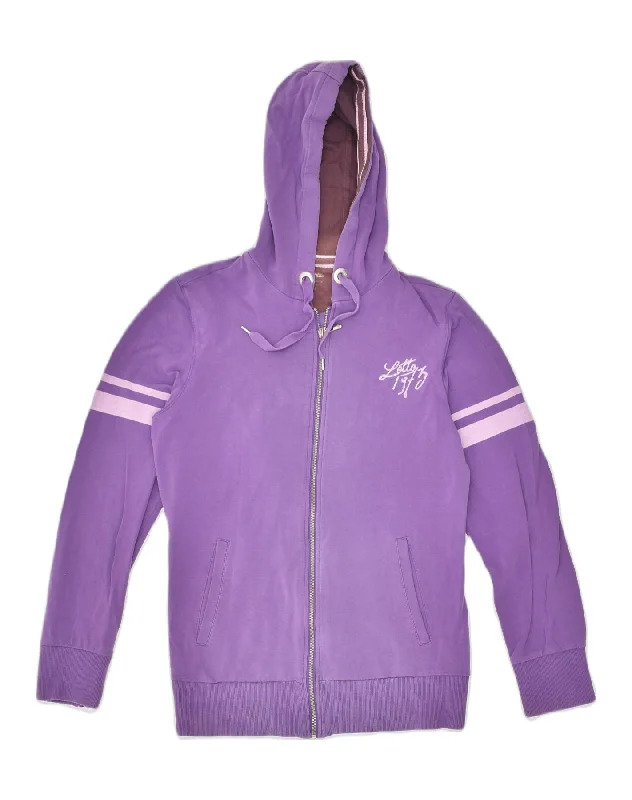 LOTTO Womens Zip Hoodie Sweater UK 20 2XL Purple Cotton