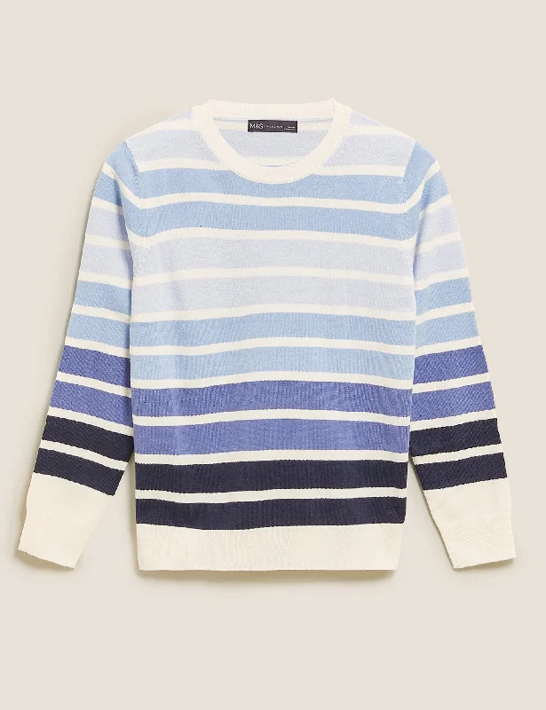 Supersoft Striped Crew Neck Jumper