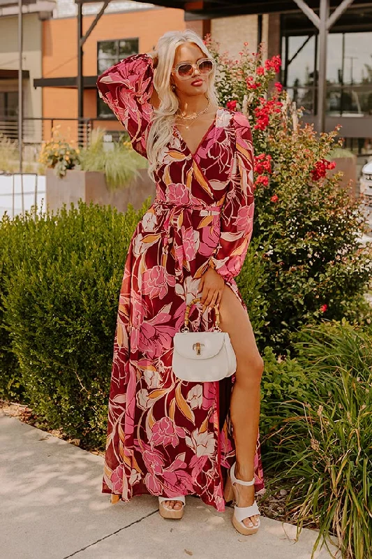 Vineyard Chic Wrap Maxi Dress