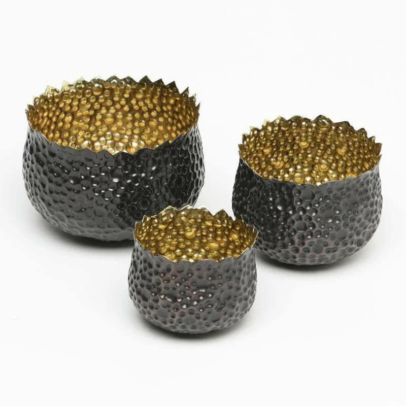 BUBBLE BRASS BOWLS (SET OF 3)