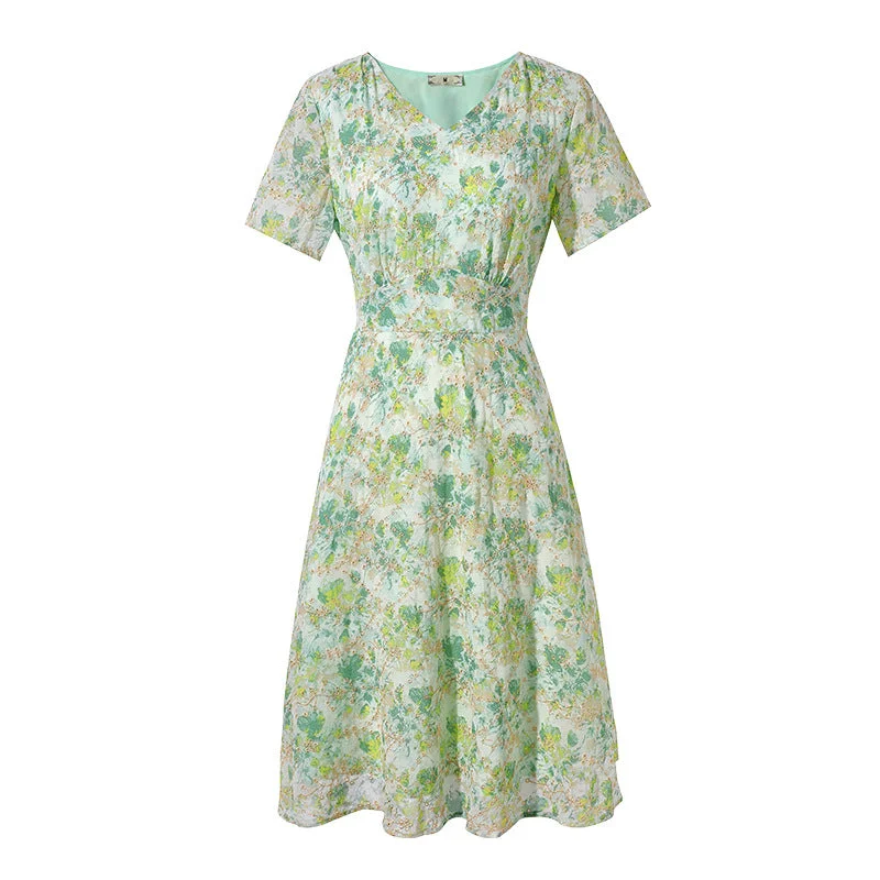 Plus Size Green Floral Lace Dress