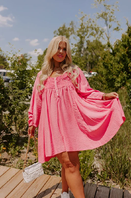 Manhattan Meeting Tunic Dress In Pink Curves