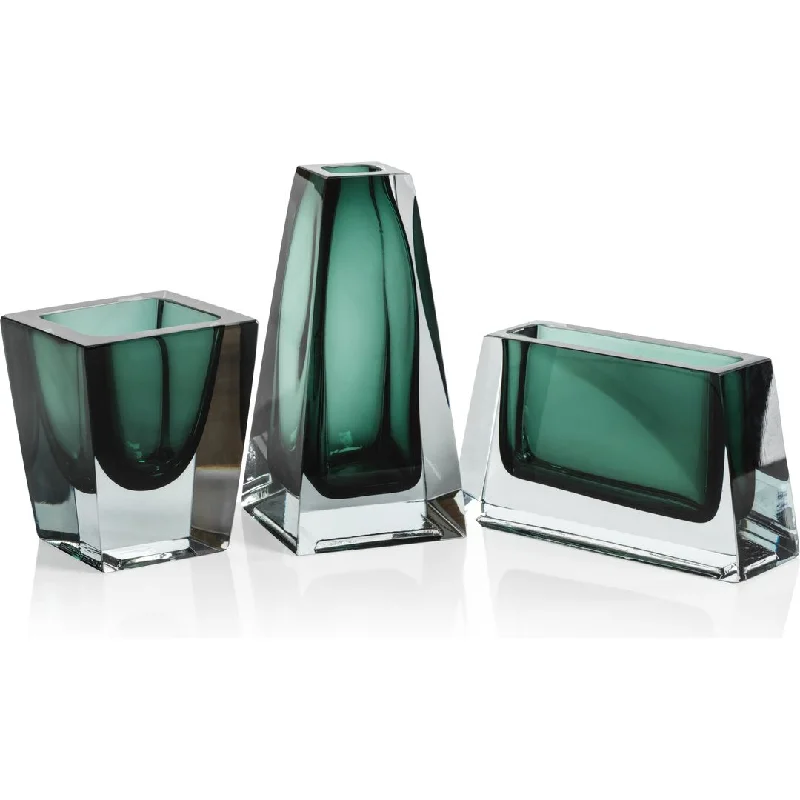 Carrara Polished Green Glass Vase