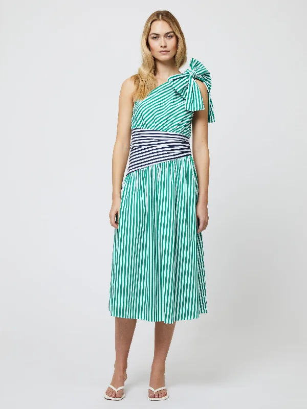 Alexis Cotton One Shoulder Striped Dress