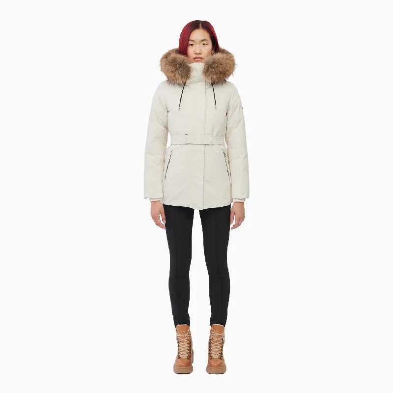 Women's JENI 2-in-1 Down Parka with Removable Bib And Natural Fur Jacket